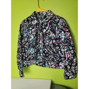 Trenz By Theresa Renz Womans Slim Large Cute Jean Jacket  Multi Color All Over